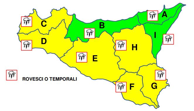 Allerta Meteo Sicilia per martedì 16 Novembre 2021