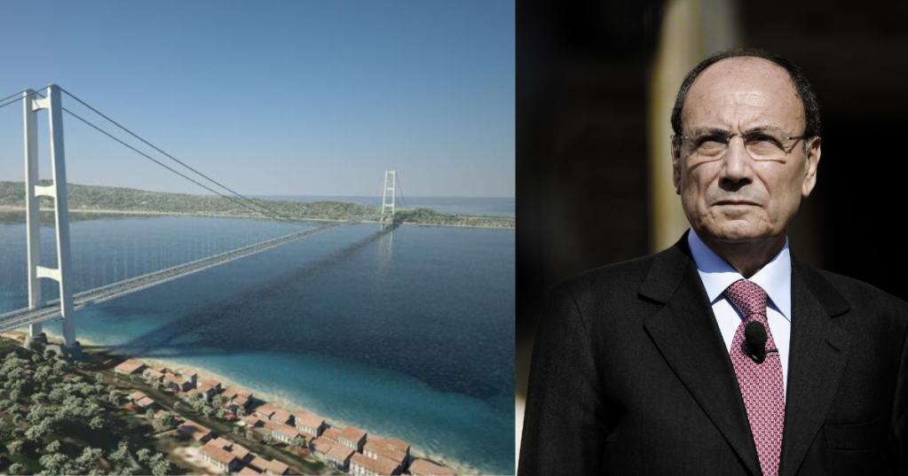 Renato Schifani e il Ponte sullo Stretto di Messina.