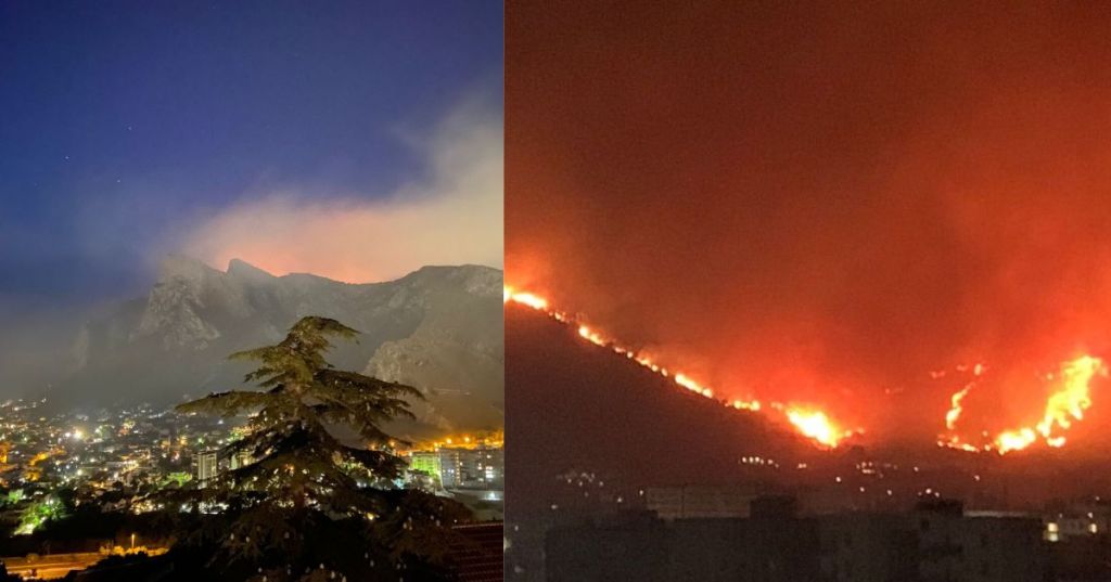 Incendio a Palermo.