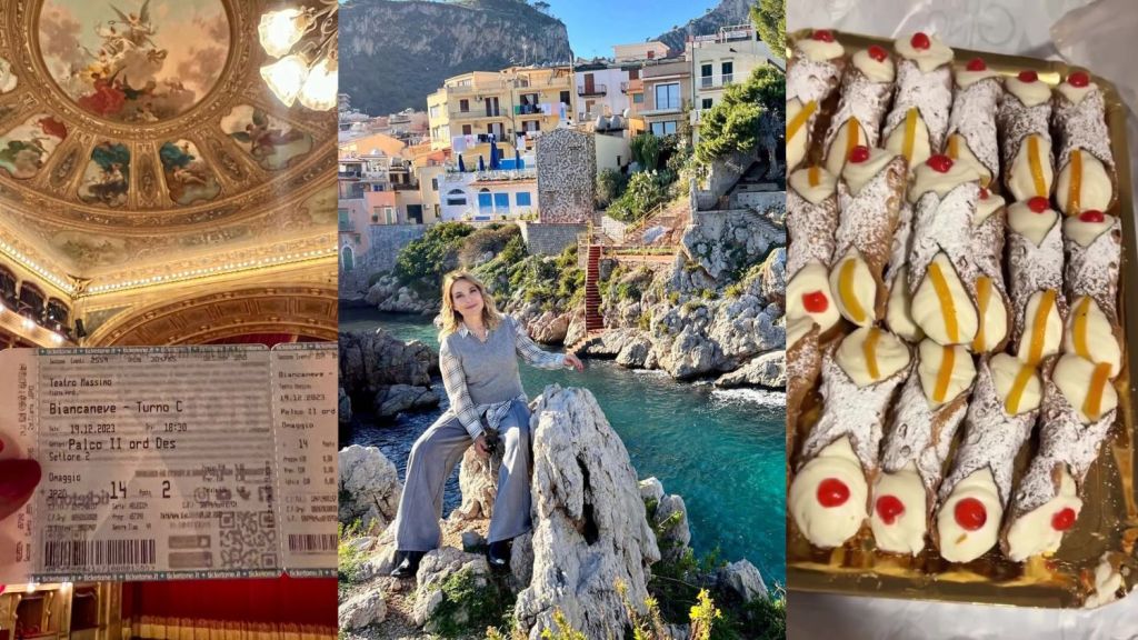 Barbara d'Urso fa tappa in Sicilia, tra scorci mozzafiato, momenti magici in teatro e dolci delizie